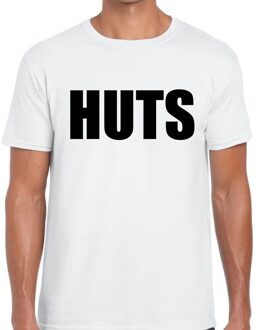 Bellatio Decorations HUTS tekst t-shirt wit voor heren L