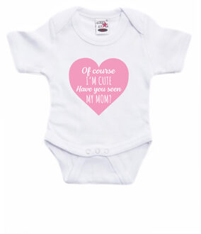 Bellatio Decorations I am cute have you seen my mom cadeau baby rompertje wit jongen/meisje 68 (4-6 maanden)