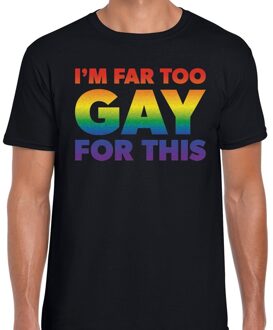 Bellatio Decorations I am far too gay for this gay shirt zwart heren M