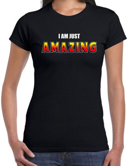 Bellatio Decorations I am just amazing fun t-shirt zwart voor dames 2XL