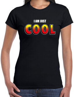 Bellatio Decorations I am just cool fun t-shirt zwart voor dames XS