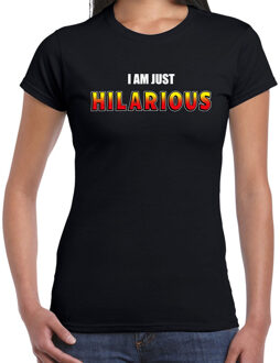 Bellatio Decorations I am just hilarious fun t-shirt zwart voor dames 2XL