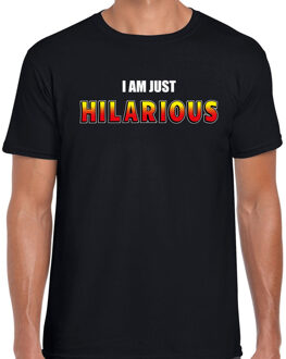 Bellatio Decorations I am just hilarious fun t-shirt zwart voor heren