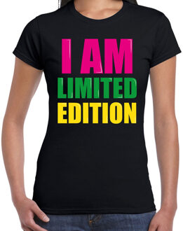 Bellatio Decorations I am limited edition fun tekst t-shirt zwart dames 2XL