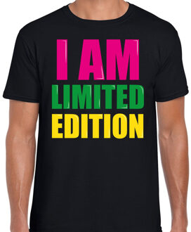 Bellatio Decorations I am limited edition fun tekst t-shirt zwart heren 2XL