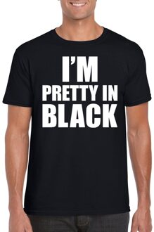 Bellatio Decorations I am pretty in black tekst t-shirt zwart heren 2XL