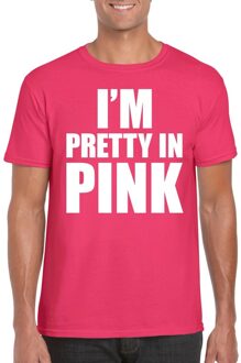 Bellatio Decorations I am pretty in pink shirt roze heren 2XL - Feestshirts