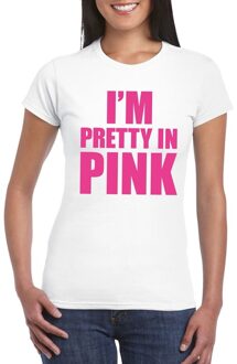 Bellatio Decorations I am pretty in pink shirt wit dames 2XL - Feestshirts