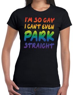 Bellatio Decorations I am so gay cant even park straight gay pride shirt zwart dames L