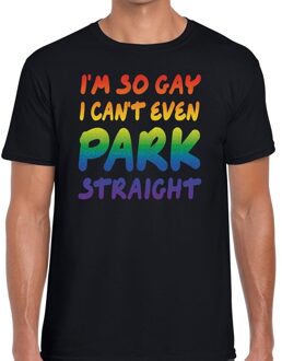 Bellatio Decorations I am so gay cant even park straight gay pride shirt zwart heren L