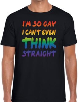 Bellatio Decorations I am so gay cant even think straight gay pride shirt zwart heren
