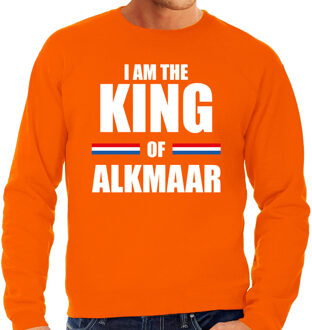 Bellatio Decorations I am the King of Alkmaar Koningsdag sweater / trui oranje voor heren