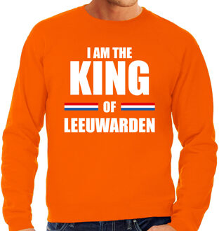 Bellatio Decorations I am the King of Leeuwarden Koningsdag sweater / trui oranje voor heren