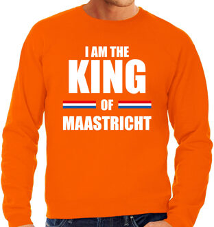 Bellatio Decorations I am the King of Maastricht Koningsdag sweater / trui oranje voor heren