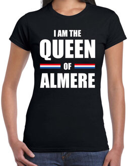 Bellatio Decorations I am the Queen of Almere Koningsdag t-shirt zwart voor dames XS