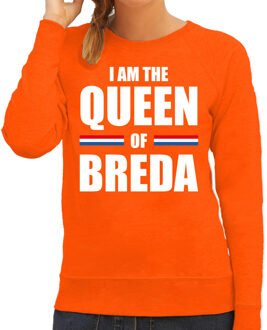 Bellatio Decorations I am the Queen of Breda Koningsdag sweater / trui oranje voor dames L