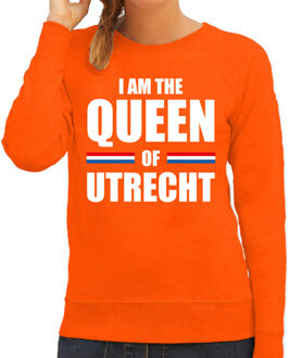 Bellatio Decorations I am the Queen of Utrecht Koningsdag sweater / trui oranje voor dames XL
