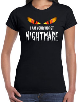 Bellatio Decorations I am your worst nightmare halloween verkleed t-shirt zwart voor dames 2XL