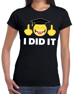 Bellatio Decorations I DID IT t-shirt geslaagd / afgestudeerd zwart dames XS