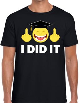 Bellatio Decorations I DID IT t-shirt geslaagd / afgestudeerd zwart heren S