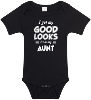 Bellatio Decorations I get my good looks from my aunt cadeau romper / rompertje zwart kraamcadeau voor baby