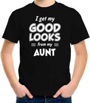 Bellatio Decorations I get my good looks from my aunt cadeau t-shirt zwart voor kinderen - unisex - jongens / meisjes XS (110-116)