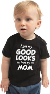 Bellatio Decorations I get my good looks from my mom cadeau t-shirt zwart voor baby - unisex - jongens / meisjes 62 (1-3 maanden)