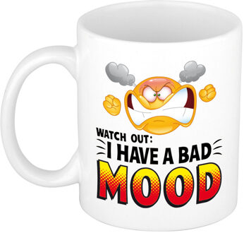 Bellatio Decorations I have a bad mood kantoorhumor collega mok / beker wit 300 ml - feest mokken