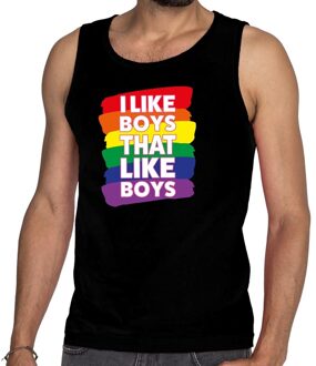Bellatio Decorations I like boys that like boys gay pride tanktop heren XL