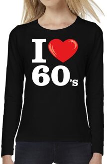 Bellatio Decorations I love 60s / sixties long sleeve t-shirt zwart dames
