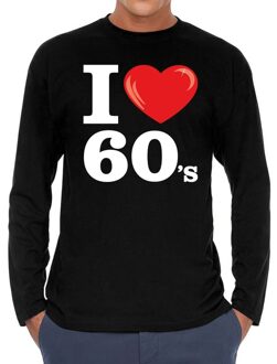 Bellatio Decorations I love 60s / sixties long sleeve t-shirt zwart heren 2XL