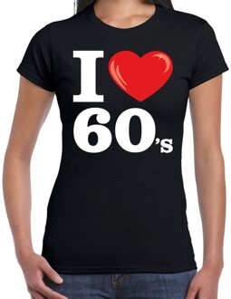 Bellatio Decorations I love 60s / sixties t-shirt zwart dames XS