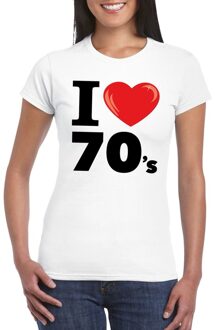 Bellatio Decorations I love 70's t-shirt wit dames XS - Feestshirts