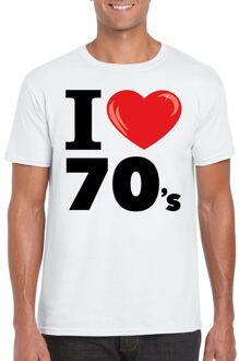 Bellatio Decorations I love 70's t-shirt wit heren 2XL - Feestshirts