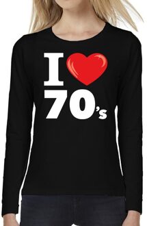 Bellatio Decorations I love 70s / seventies long sleeve t-shirt zwart dames 2XL