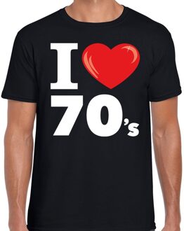 Bellatio Decorations I love 70s / seventies t-shirt zwart heren 2XL