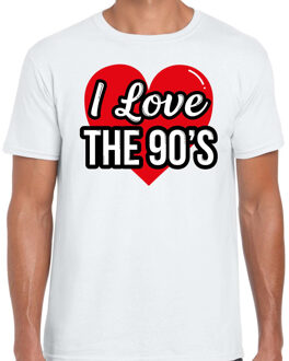 Bellatio Decorations I love 90s verkleed t-shirt wit voor heren - 90s party verkleed outfit 2XL