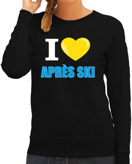 Bellatio Decorations I love Apres-ski sweater / trui Wintersport zwart voor dames
