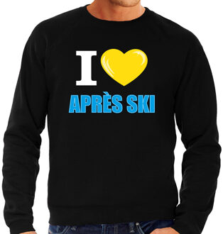 Bellatio Decorations I love Apres-ski sweater / trui Wintersport zwart voor heren 2XL - Feestshirts
