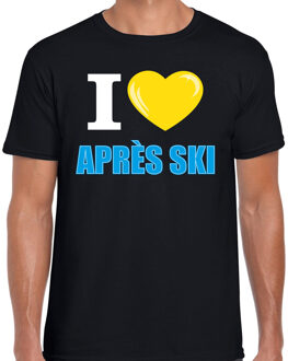 Bellatio Decorations I love Apres-ski t-shirt wintersport zwart voor heren 2XL - Feestshirts