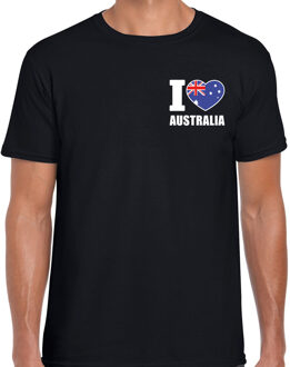 Bellatio Decorations I love Australia / Australie landen shirt zwart voor heren - borst bedrukking 2XL