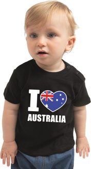 Bellatio Decorations I love Australia / Australie landen shirtje zwart voor babys 62 (1-3 maanden)