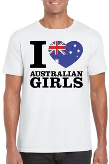 Bellatio Decorations I love Australian girls t-shirt wit heren 2XL