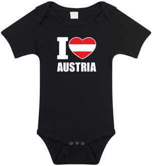 Bellatio Decorations I love Austria baby rompertje zwart Oostenrijk jongen/meisje 80 (9-12 maanden)