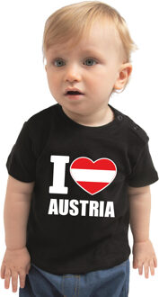 Bellatio Decorations I love Austria / Oostenrijk landen shirtje zwart voor babys 62 (1-3 maanden)