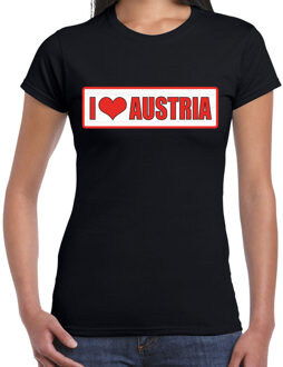 Bellatio Decorations I love Austria / Oostenrijk landen t-shirt zwart dames 2XL