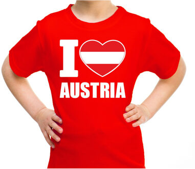 Bellatio Decorations I love Austria t-shirt Oostenrijk rood voor kids L (146-152)