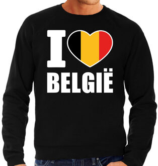 Bellatio Decorations I love Belgie supporter sweater / trui voor heren - zwart - Belgie landen truien - Belgische fan kleding heren 2XL