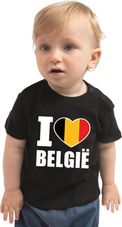 Bellatio Decorations I love Belgie t-shirt zwart voor babys 80 (7-12 maanden)