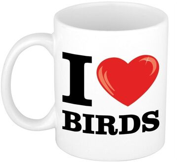 Bellatio Decorations I Love Birds koffiemok / beker 300 ml - cadeau voor vogel liefhebber Multikleur